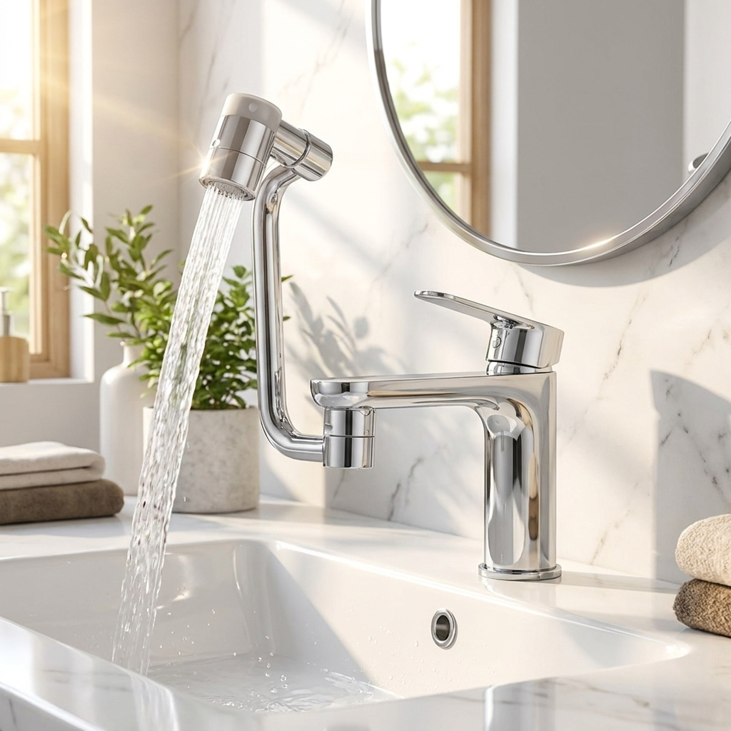 1080 Rotating Universal Faucet Extender in use, lifestyle setting