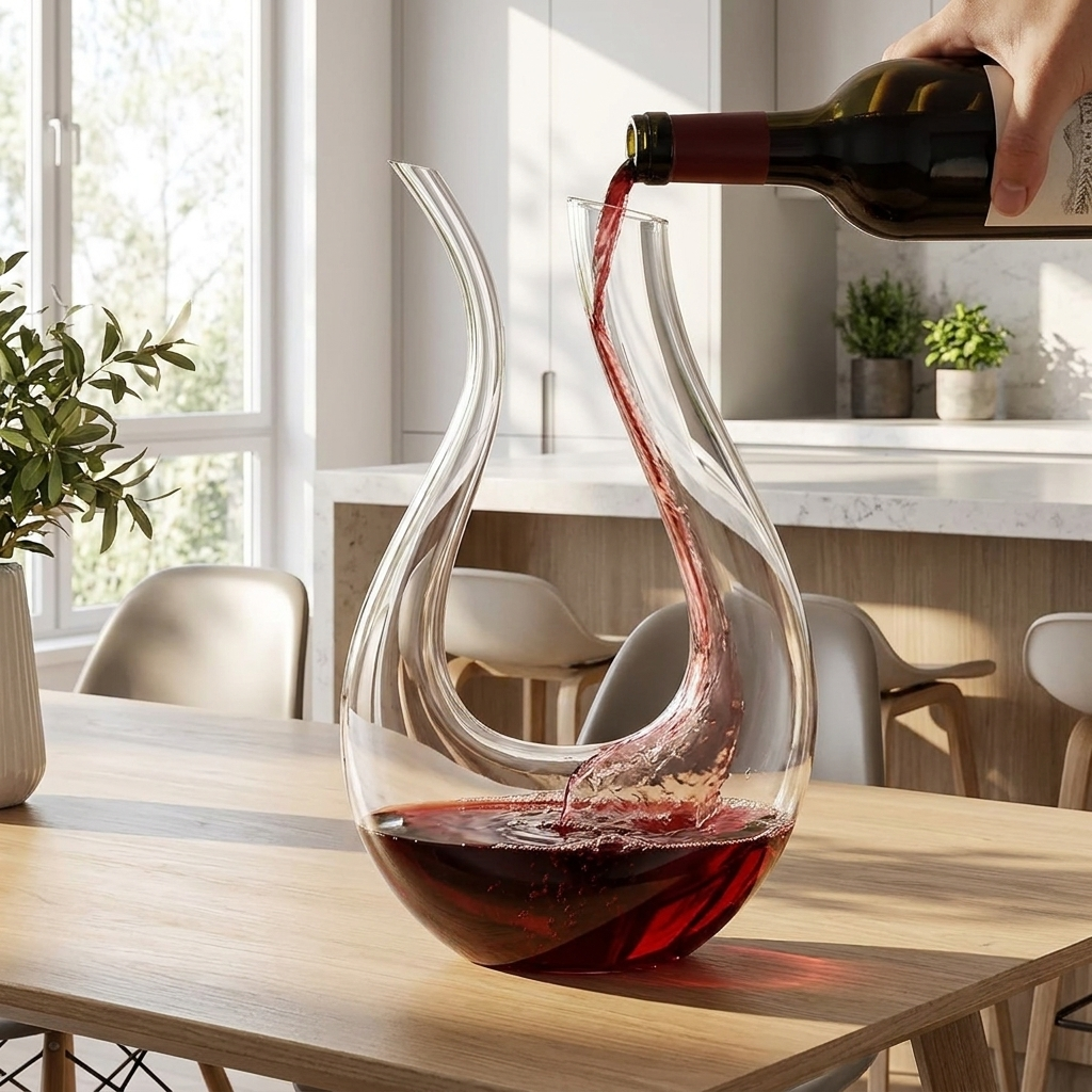 1500ml Wine Decanter with Aerator in use, lifestyle setting - variant 4