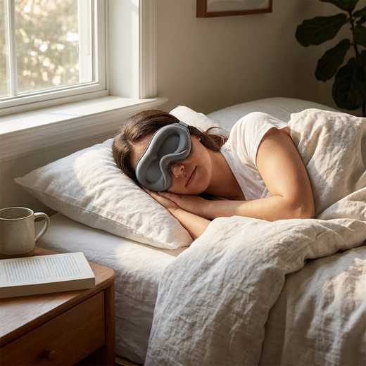 Masque Sommeil 3D — Noir Total, Nuits Profondes