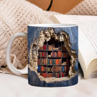 Mug Bibliothèque 3D — Le Cadeau des Lecteurs