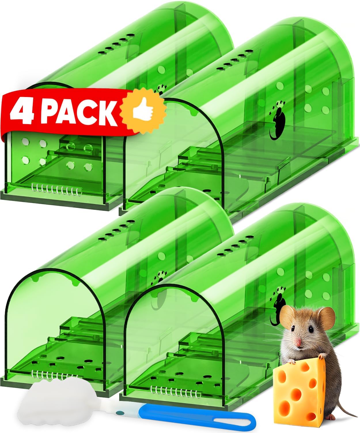 Pièges Souris Humains x4 — Attrapez Sans Tuer