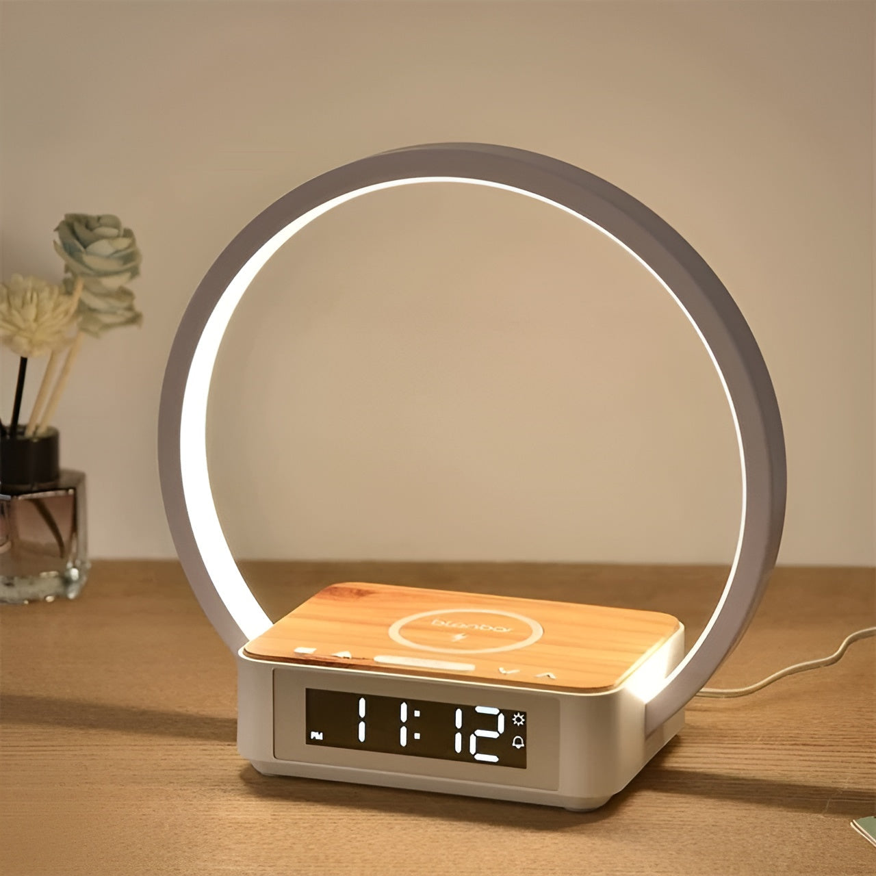 Lampe Bureau 3en1 — Lumière, Réveil et Charge