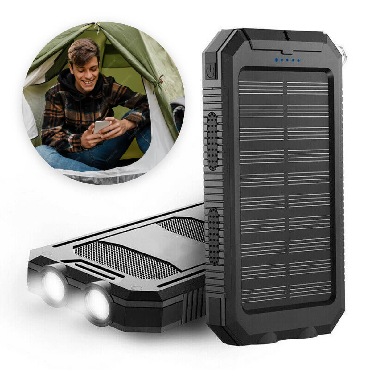 Batterie Solaire 50000mAh — Autonomie XXL et Lampe SOS