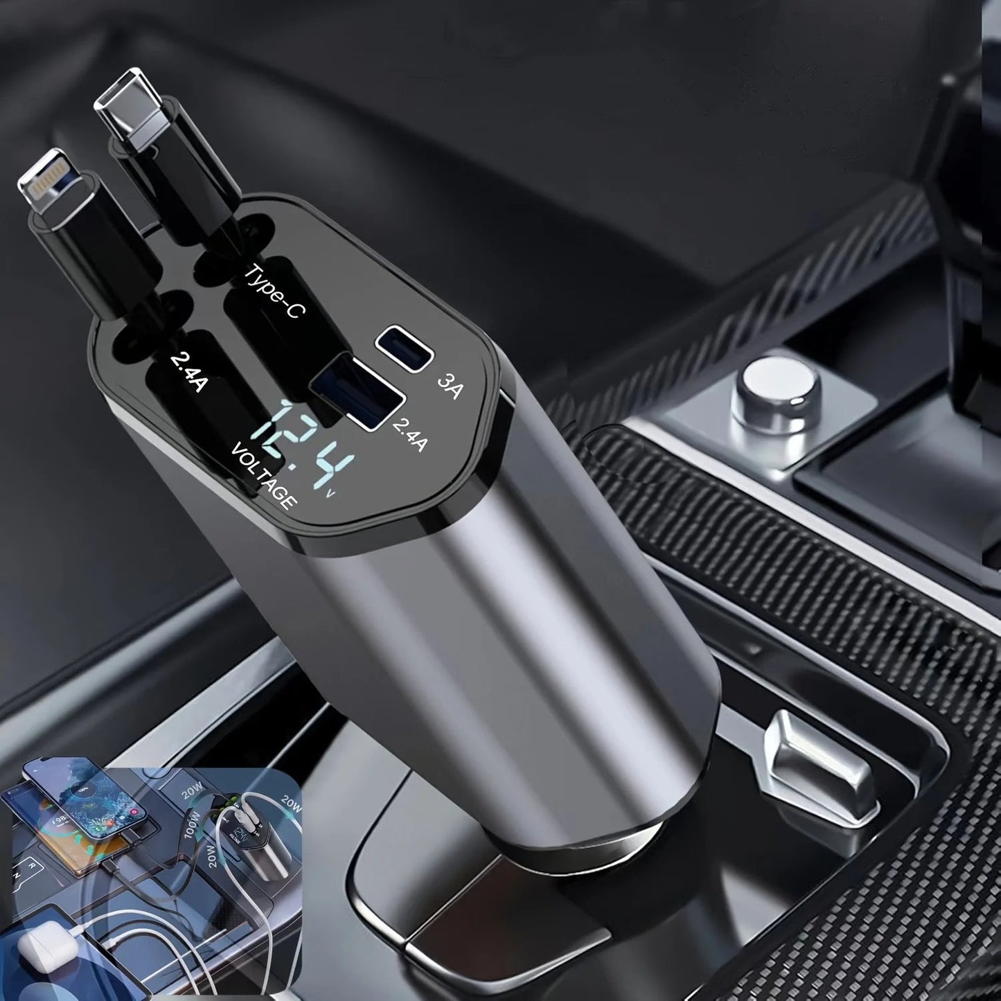 Chargeur Voiture 120W — Charge Éclair en Route
