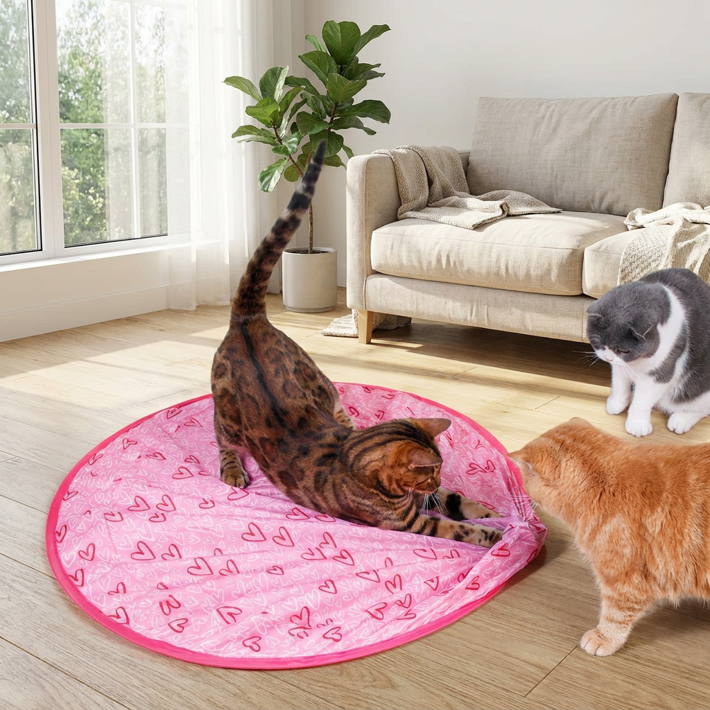 2 in 1 Simulated Interactive Hunting Cat Toy in use, lifestyle setting