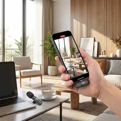 2 Pack Wireless Microphone For Iphone Ipad in use, lifestyle setting