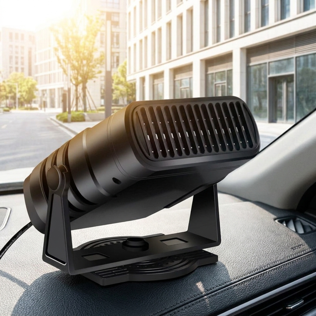 12V Automotive Portable Car Heater in use, lifestyle setting