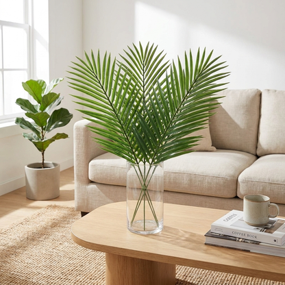 12 Artificial Palm Leaves in use, lifestyle setting