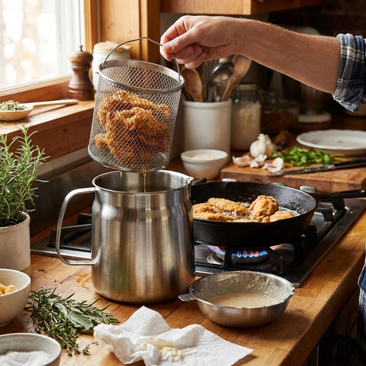 Friteuse Inox 2en1 — Friture Nette, Huile Filtrée