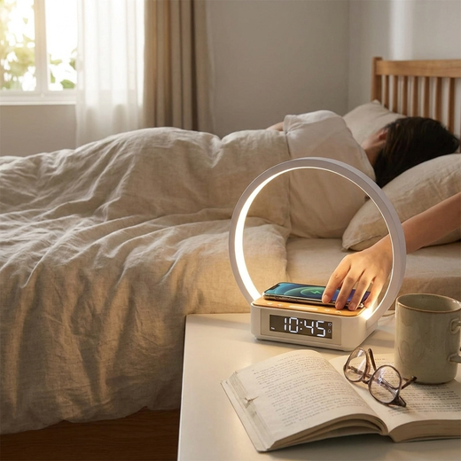 Lampe Bureau 3en1 — Lumière, Réveil et Charge