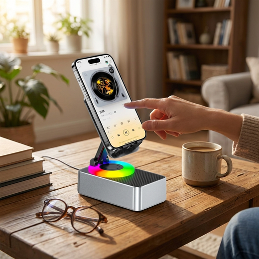 Support + Enceinte 4en1 — Son Mains Libres