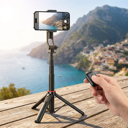 Perche selfie trépied magnétique avec télécommande Bluetooth en extérieur