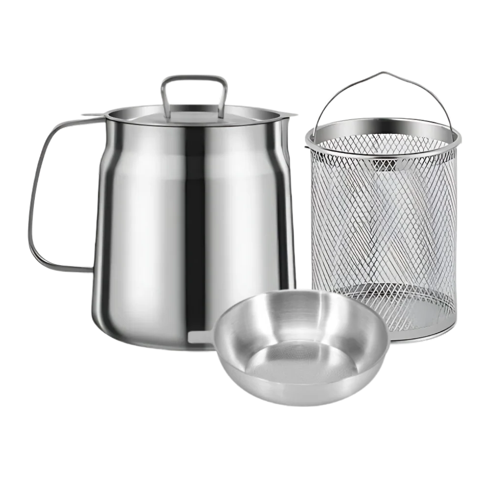 Friteuse Inox 2en1 — Friture Nette, Huile Filtrée