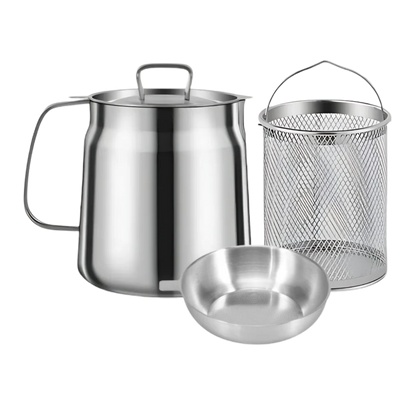 Friteuse Inox 2en1 — Friture Nette, Huile Filtrée